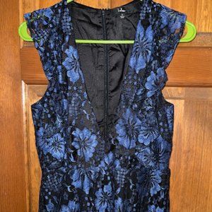 Lulus Navy Blue Lace Ruffled Tiered Sleeveless Maxi Dress